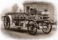 Vintage firefighting photographs hanging in firehouses and fire museums around the world.