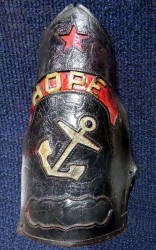 ca. 1860 leather helmet front