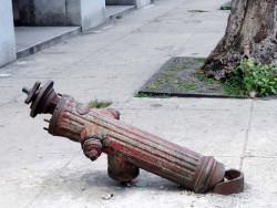 broken fire hydrant in old havana  cuba